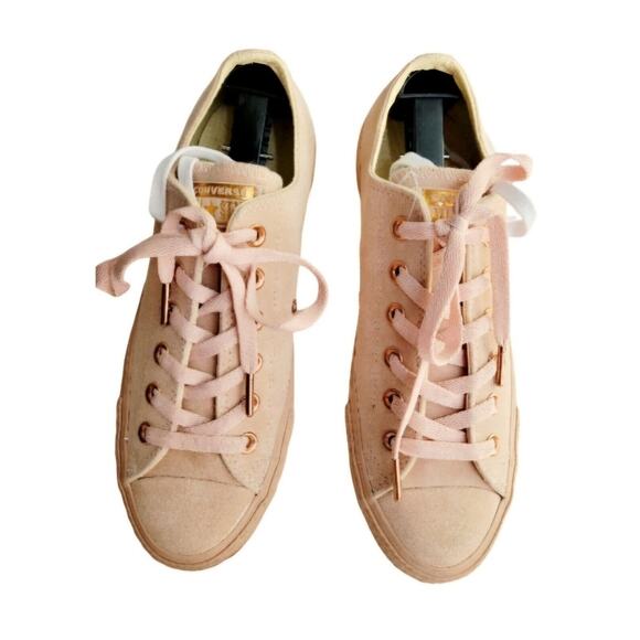 Converse Chuck Taylor Low Top Unisex Sneakers Bisque Blush Pink Suede W-8.5/M 7 - Picture 3 of 7